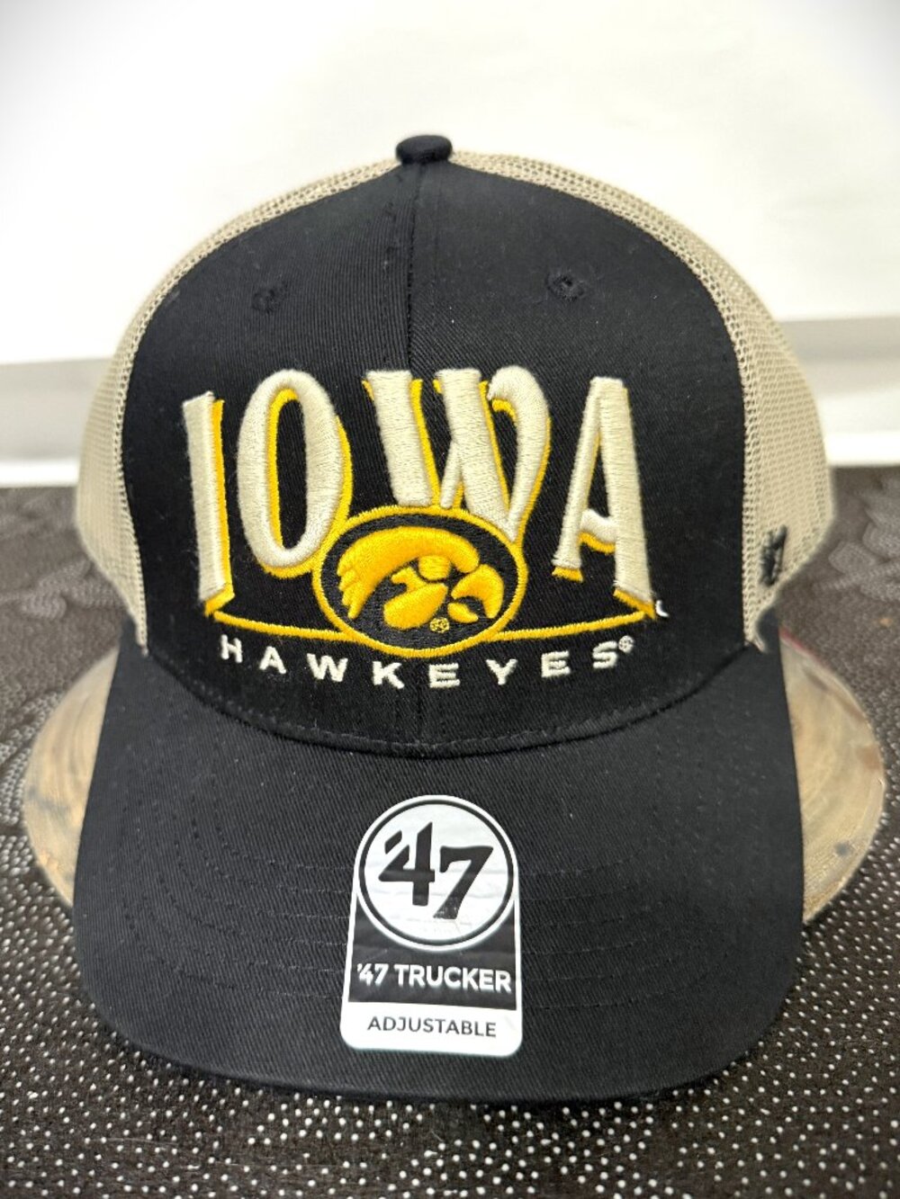Iowa Hawkeyes '47 Brand Trucker Black Adjustable Snapback Mesh Cap